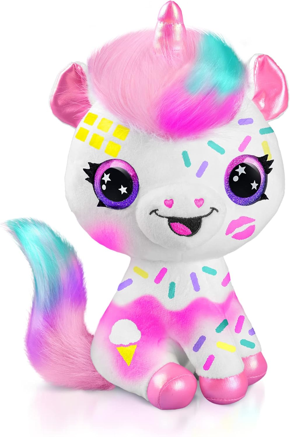 Canal Toys Personaliza el unicornio rosa grande de peluche con aerógrafo. Decora, lava, repite.