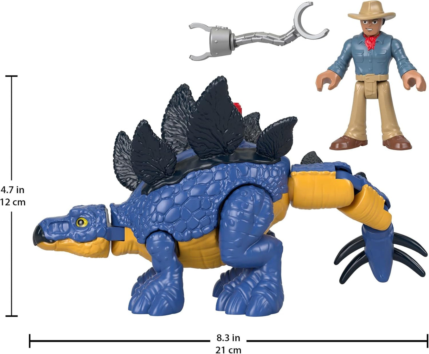 Fisher-Price Imaginext Jurassic World - Juego de figuras de dinosaurio de Estegosaurio y Dr. Alan Grant