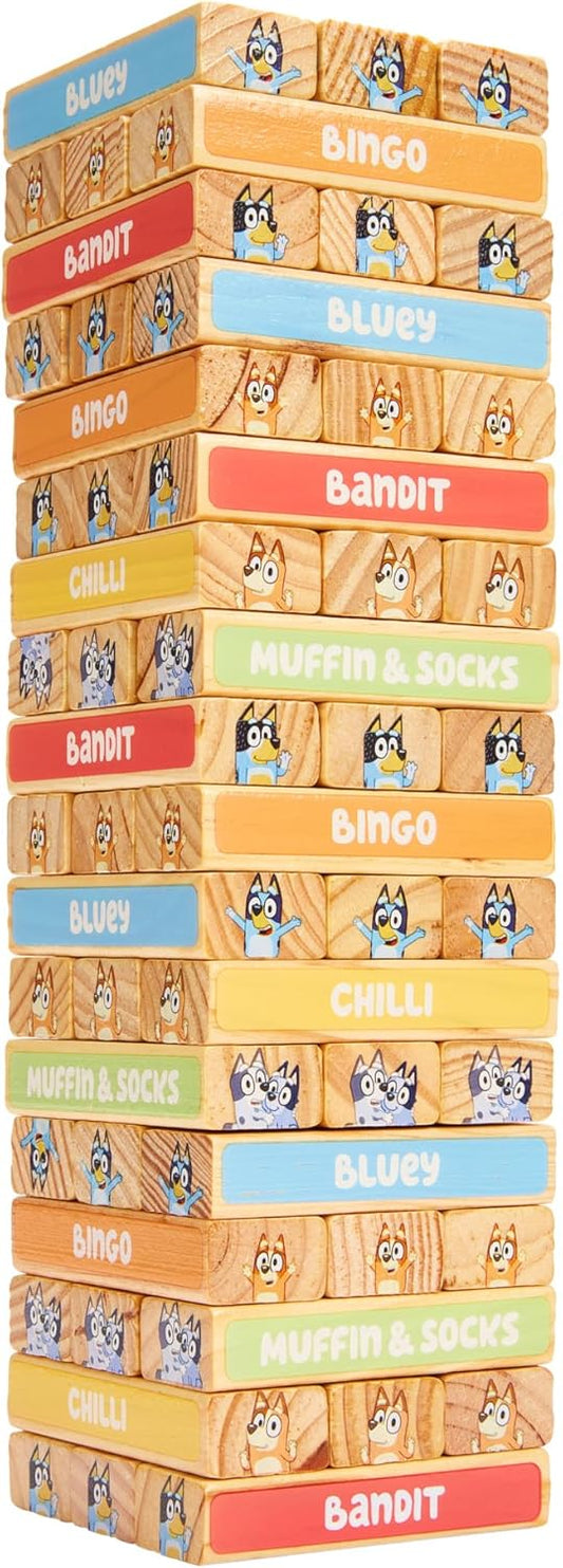 Bluey Tumbling Tower - 54 bloques de madera