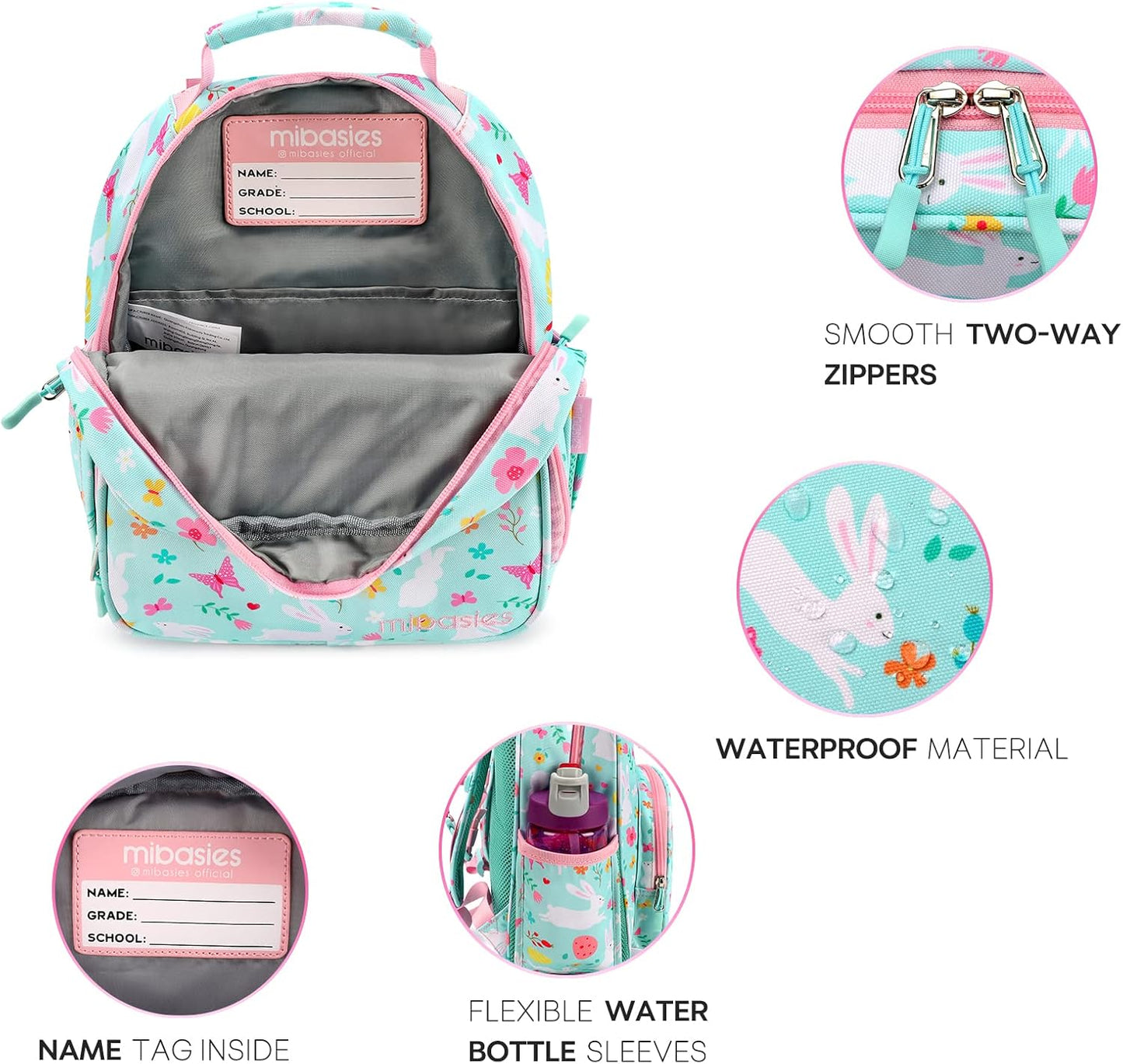 mibasies Mochila 12 pulgadas de alto