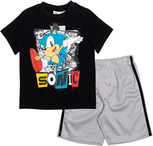 SEGA Sonic the Hedgehog - Conjunto de camiseta y pantalones cortos