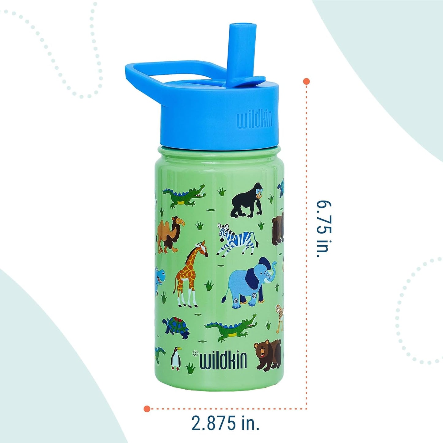 Wildkin Botella de agua reutilizable de acero inoxidable