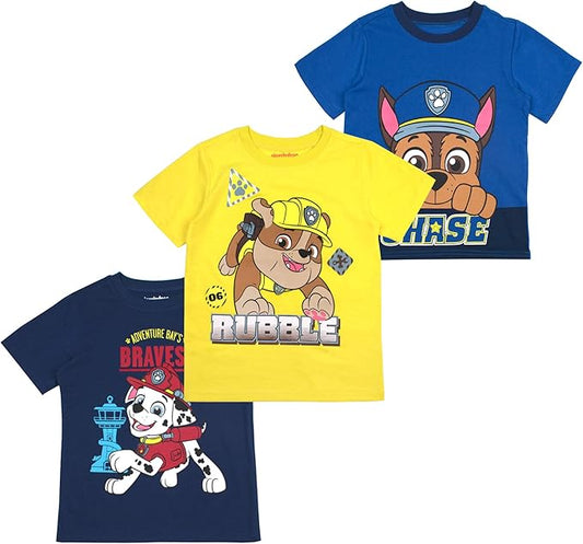 Paw Patrol Nickelodeon - Paquete de 3 camisetas