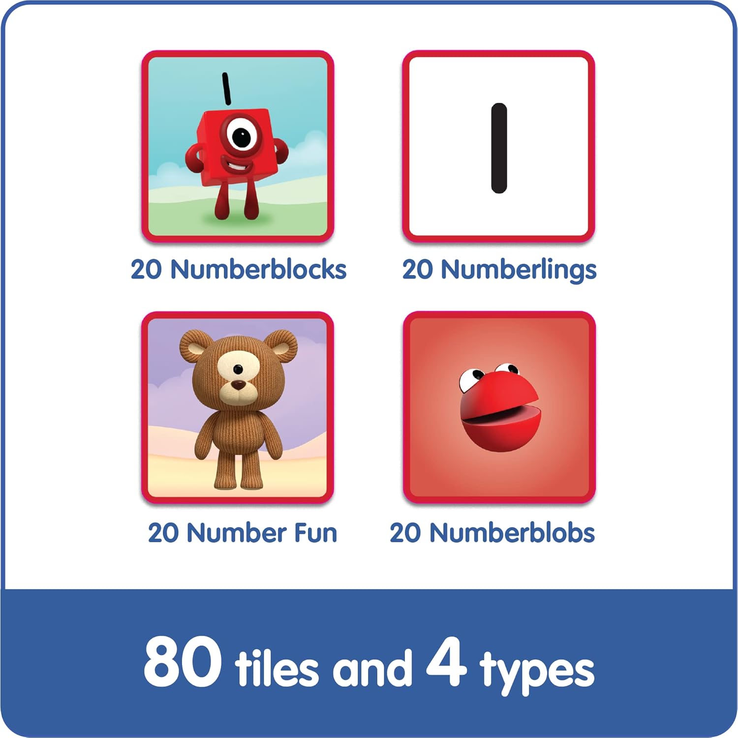 hand2mind Numberblocks - Juego de memoria de coincidencia, juego de tarjetas de memoria, juegos de juego para niños pequeños, juego de azulejos, juegos de matemáticas preescolares para niños de 3 a 5