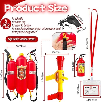 Accesorios de bombero juego de rol