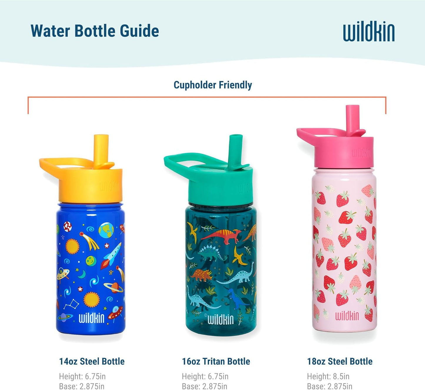 Wildkin Botella de agua reutilizable de acero inoxidable