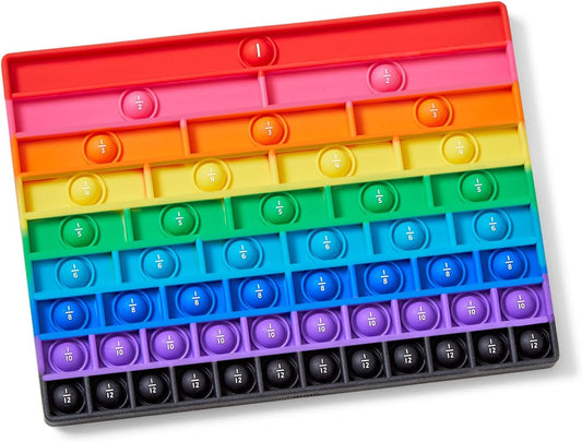 hand2mind Juguete sensorial de burbujas de arco iris para niños, manipuladores de fracciones