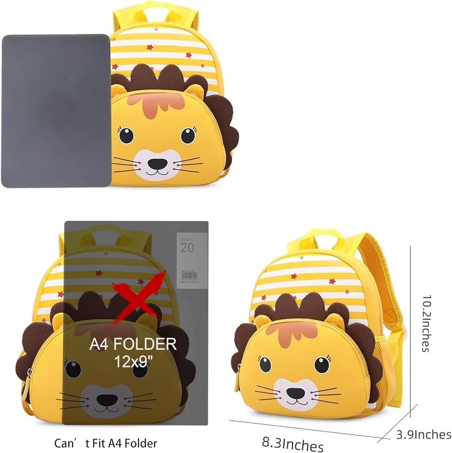 Mochila preescolar 10.2 Pulgadas de alto