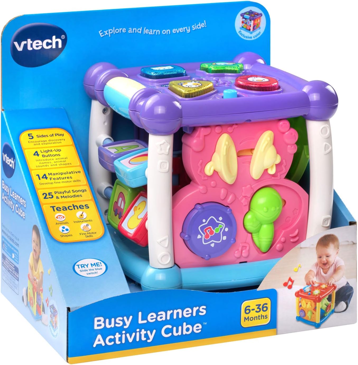 Cubo de actividades VTech Busy Learners, morado