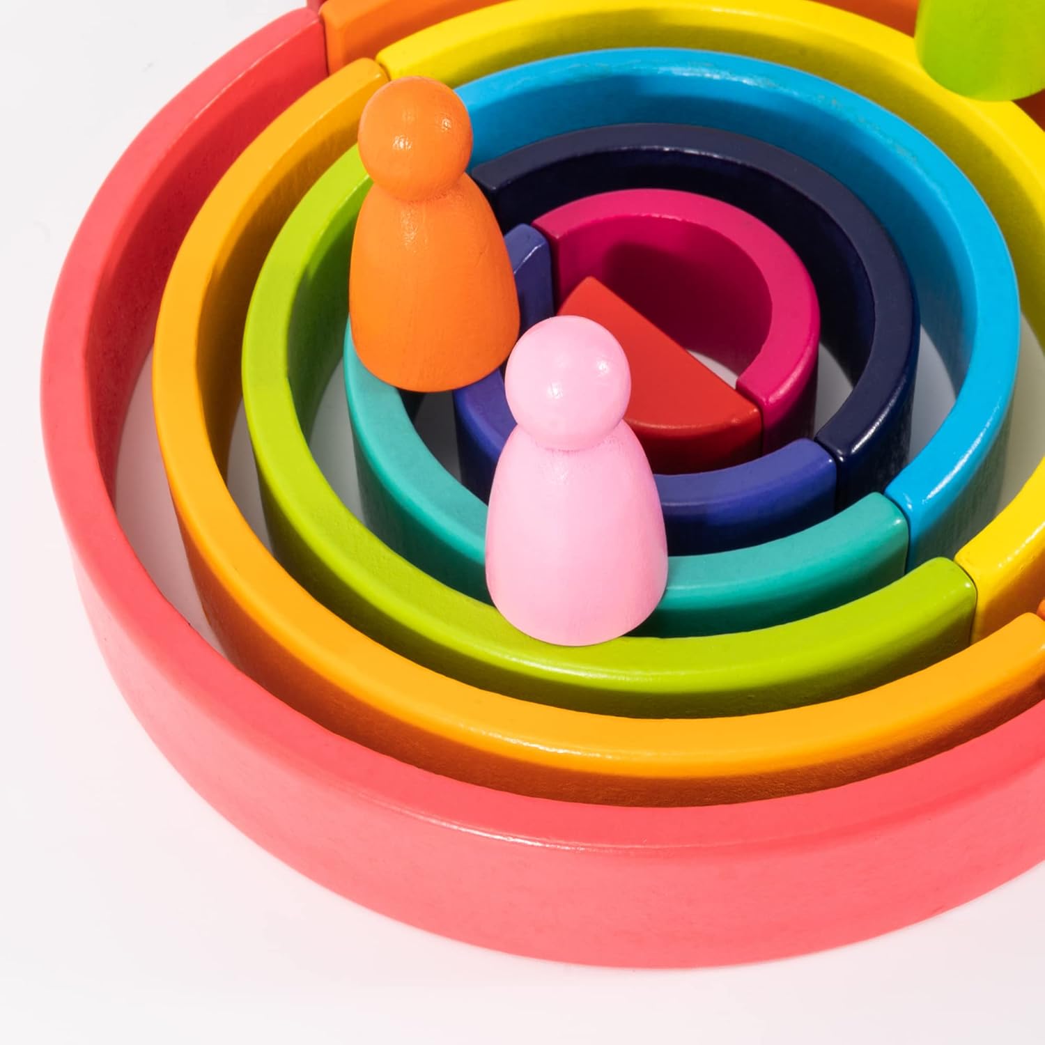 Juego de apilador de madera Rianbow 4 en 1 Montessori 