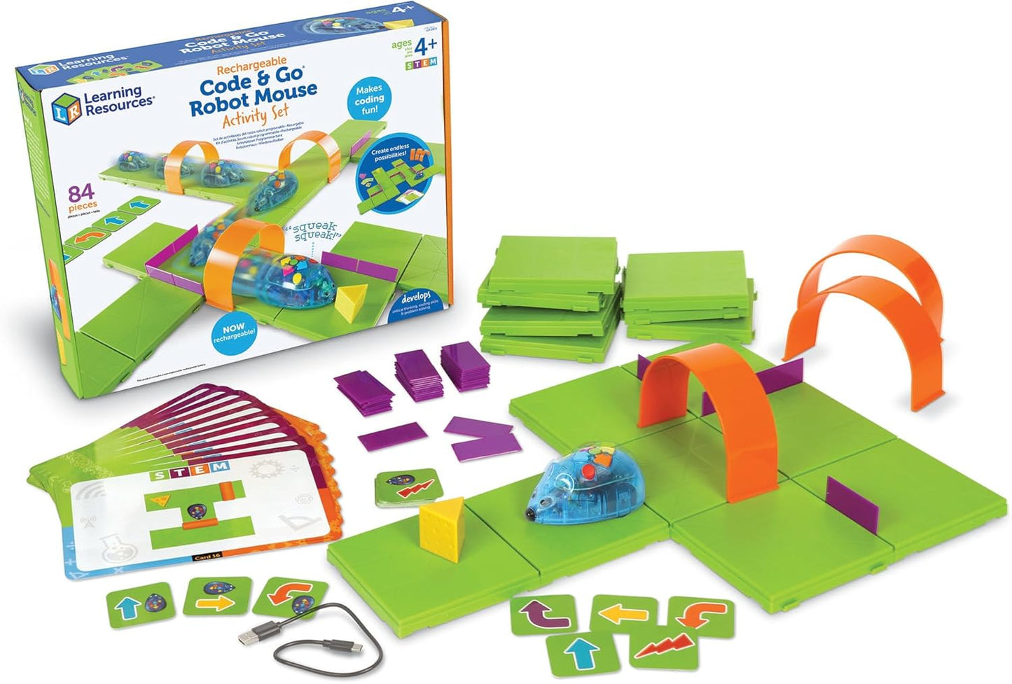 Robot Mouse - Juego de actividades recargable, sin pantalla, juguete de codificación