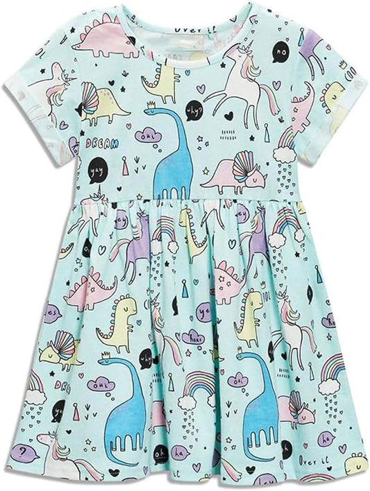 Bumeex Vestido de algodón dinosaurio