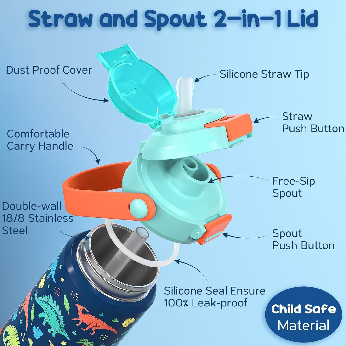 Pack Fimibuke 2 Botella de agua, acero inoxidable 14onz