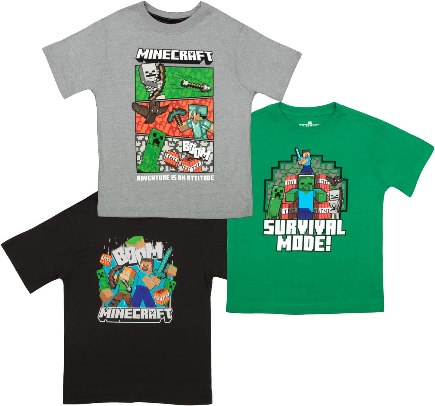 Pack 3 Camisetas, Minecraft 