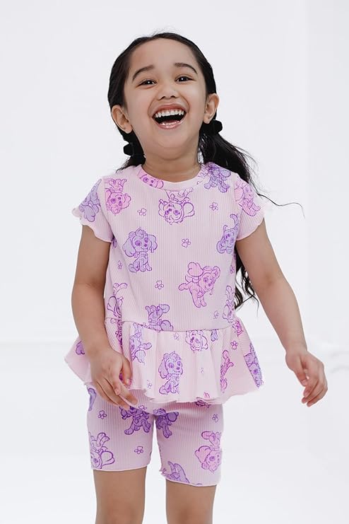 Paw Patrol Conjunto de camiseta y pantalones cortos acanalados