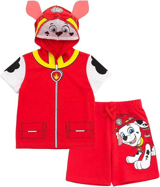 Paw Patrol Chase Skye Rubble Marshall - Conjunto de camiseta y pantalones cortos