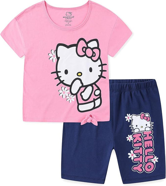 Hello Kitty Sanrio - Conjunto de camiseta de manga corta y pantalones cortos