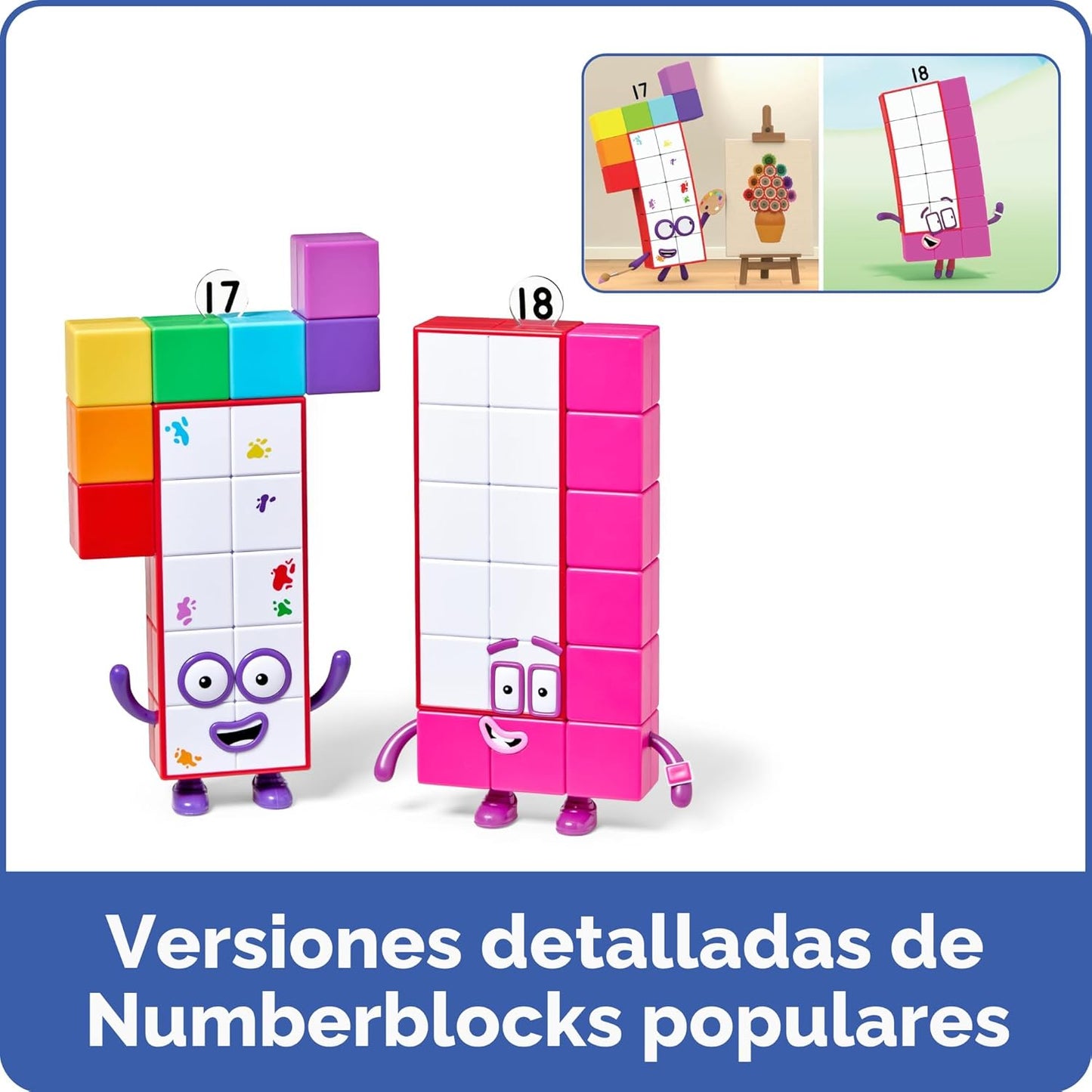 hand2mind Numberblocks Friends - Figuras de diecisiete y dieciocho