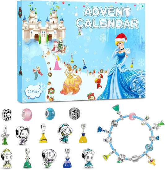 Calendario de Adviento dibujos animados de princesa pulseras