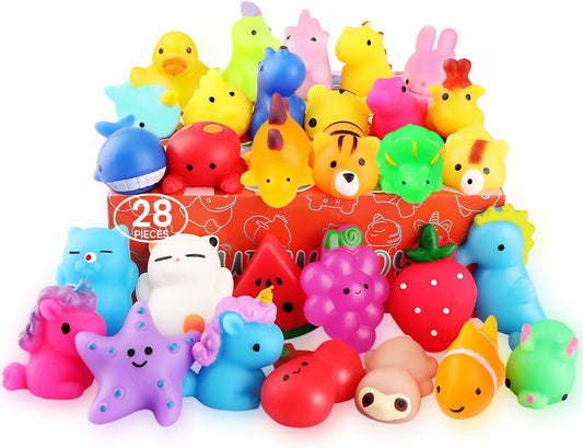 Squishies, paquete de 28 juguetes esponjosos Mochi – Kawaii Cat Squishys Slow Rising Animals