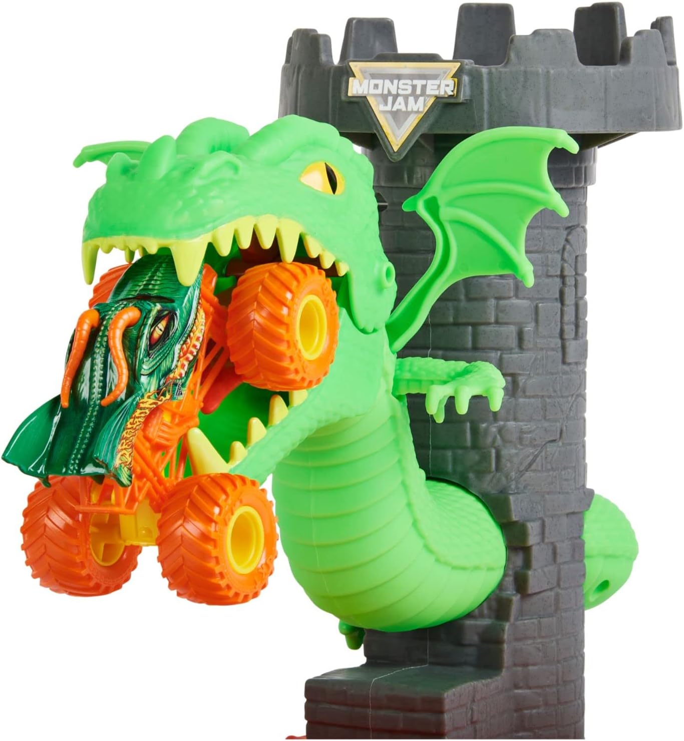 Monster Jam - Juego de dragón de duelo con exclusivo camión monstruo dragón a escala 1:64