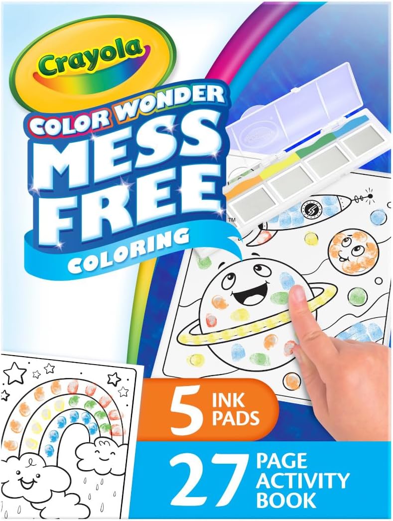 Crayola Color Wonder - Juego de actividades de pintura de tinta de huellas dactilares sin ensuciar