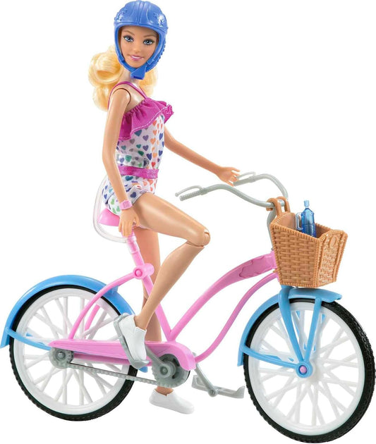 Barbie Conjunto de muñeca y bicicleta con accesorios