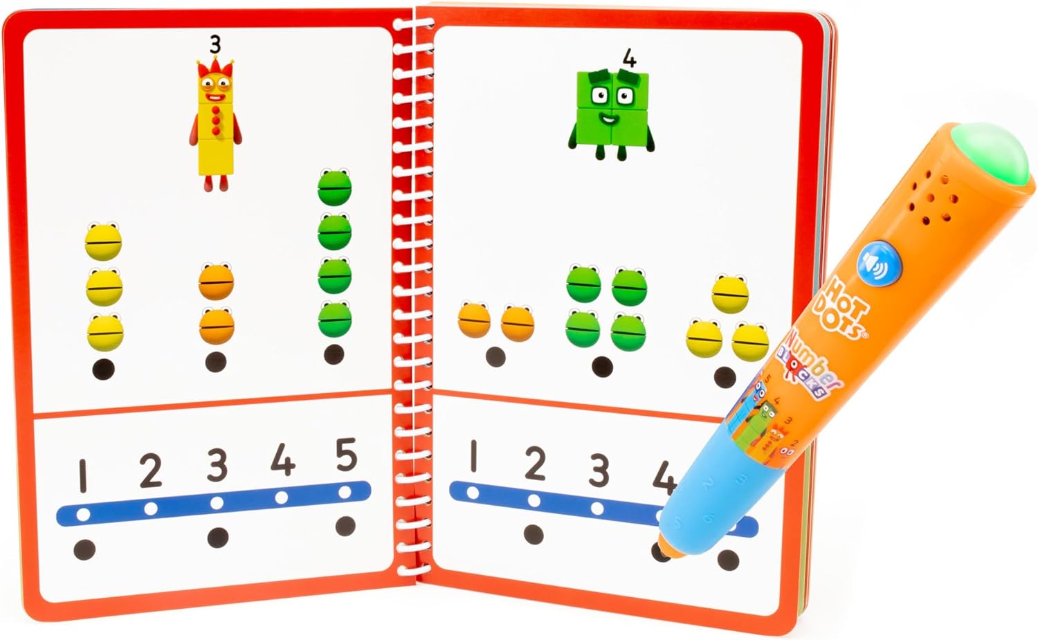 Educational Insights Hot Dots Numberblocks - Libro de trabajo números del 1 al 10 con bolígrafo interactivo, más de 75 actividades