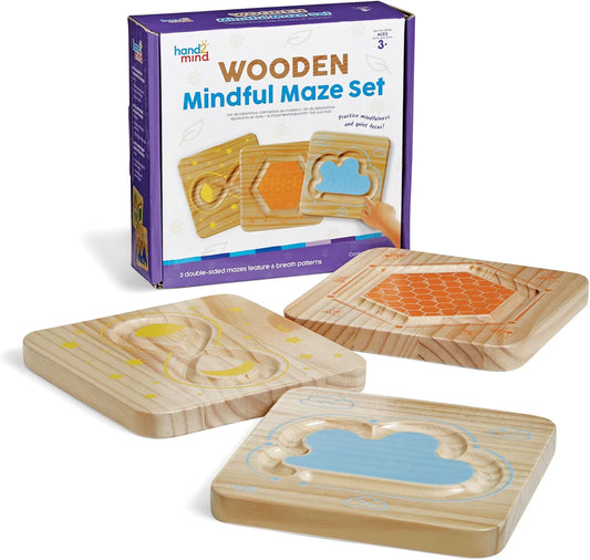 hand2mind Juego de laberinto consciente de madera, juguetes sensoriales táctiles