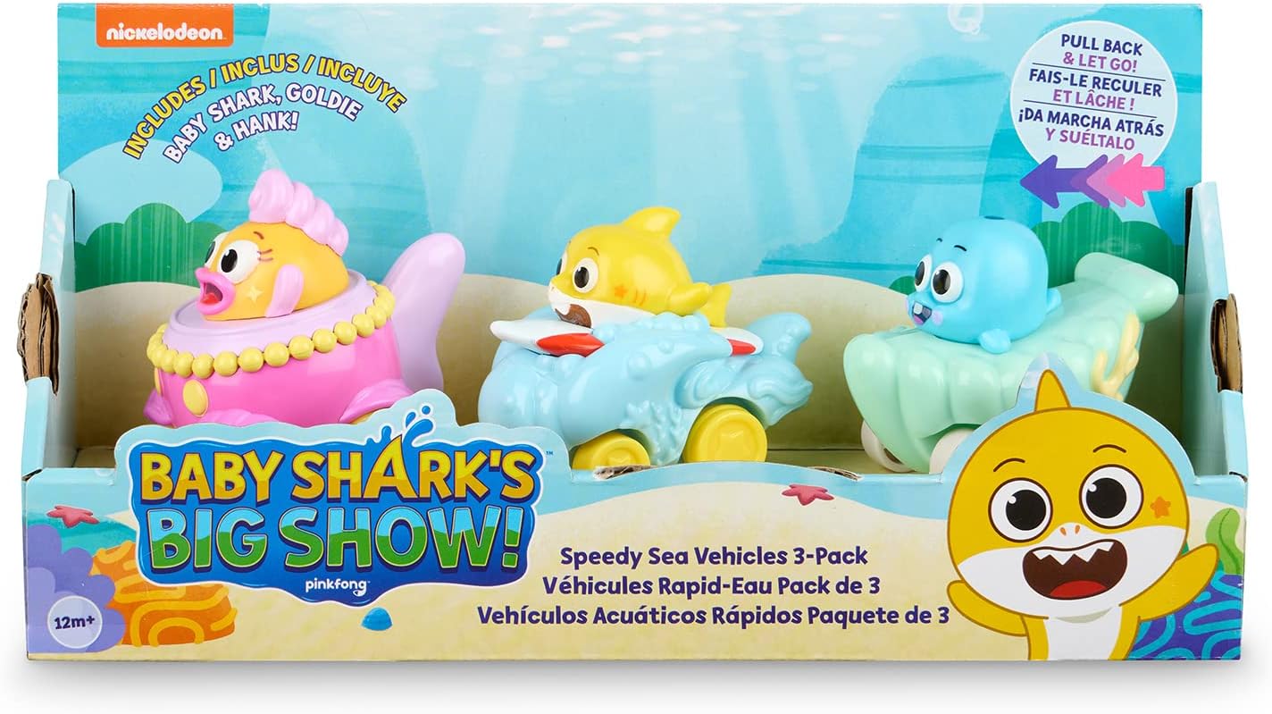 Pinkfong Baby Shark Baby Shark's Big Show! Vehículo de mar veloz paquete de 3 Juguete Baby Shark