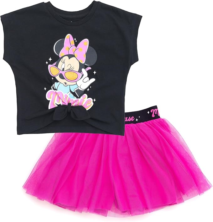 Disney  - Conjunto de camisa de manga corta y falda de tul
