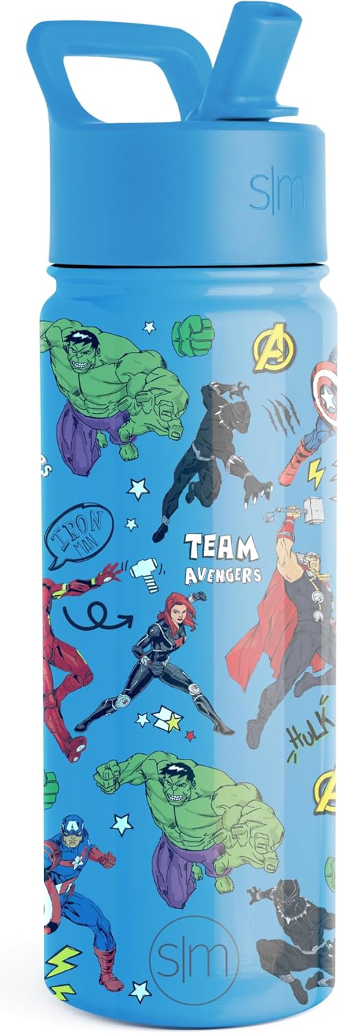 Simple Modern Marvel Avengers - Botella de agua de acero inoxidable aislado 