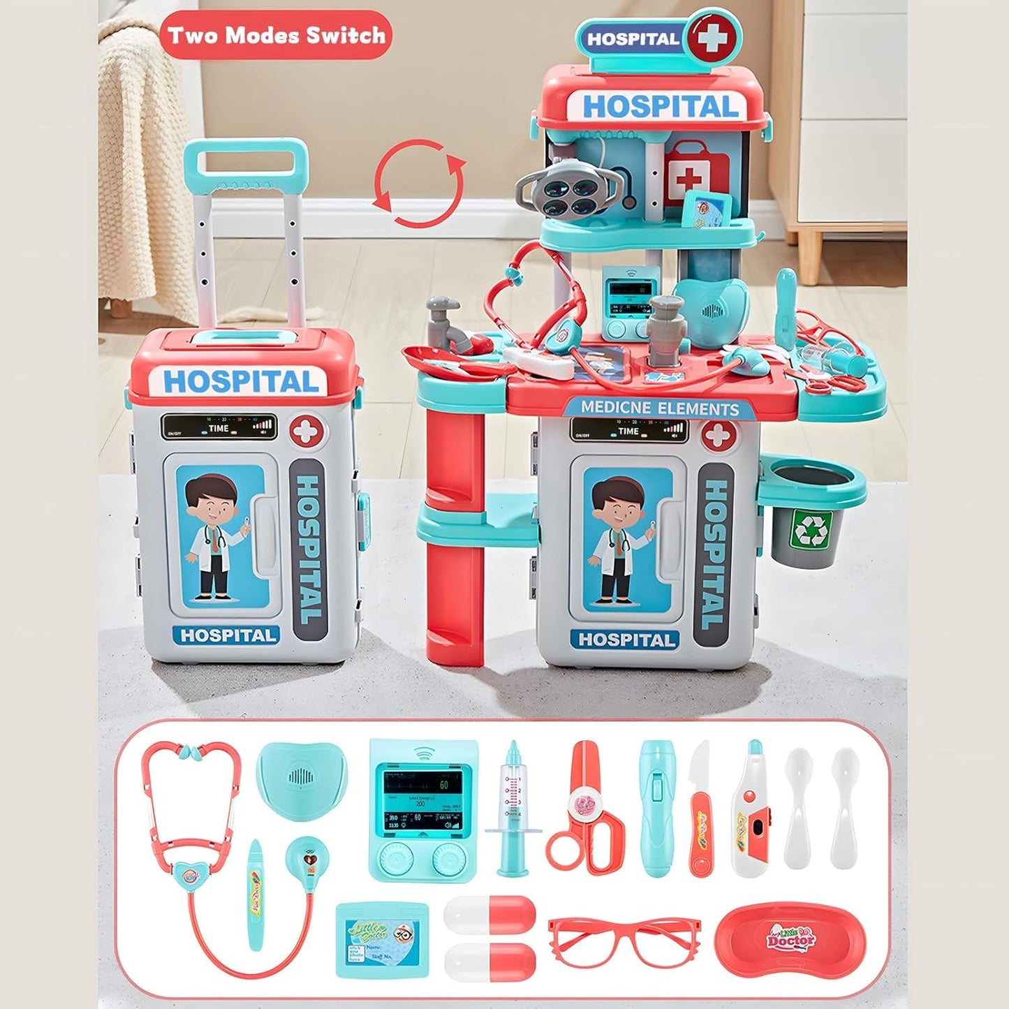 Kit médico maleta rodante