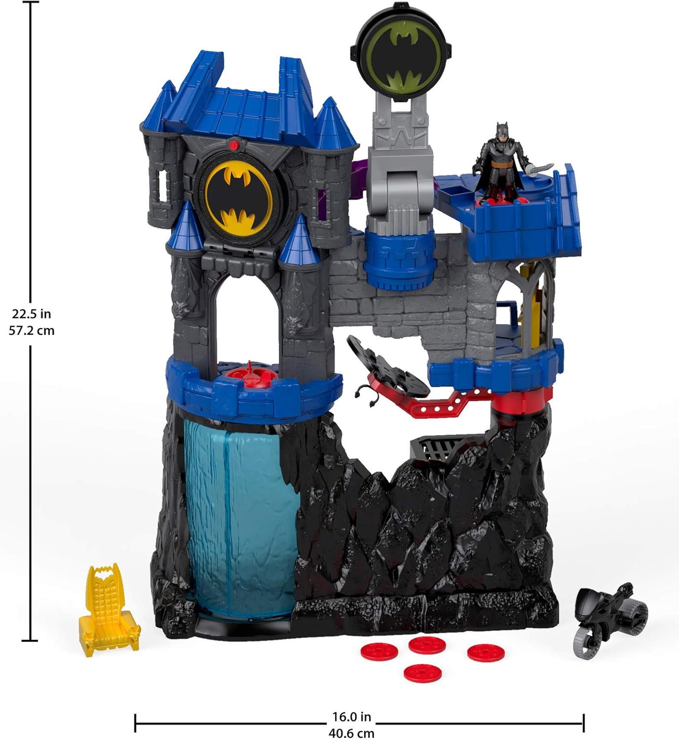 Fisher-Price Imaginext DC Super Friends - Juego de baticueva de Wayne Manor con figura de Batman y accesorios