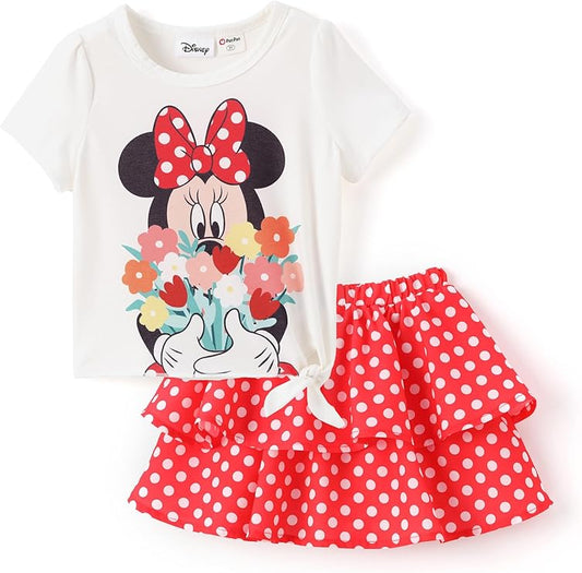 camiseta de verano y falda en capas Minnie Mouse