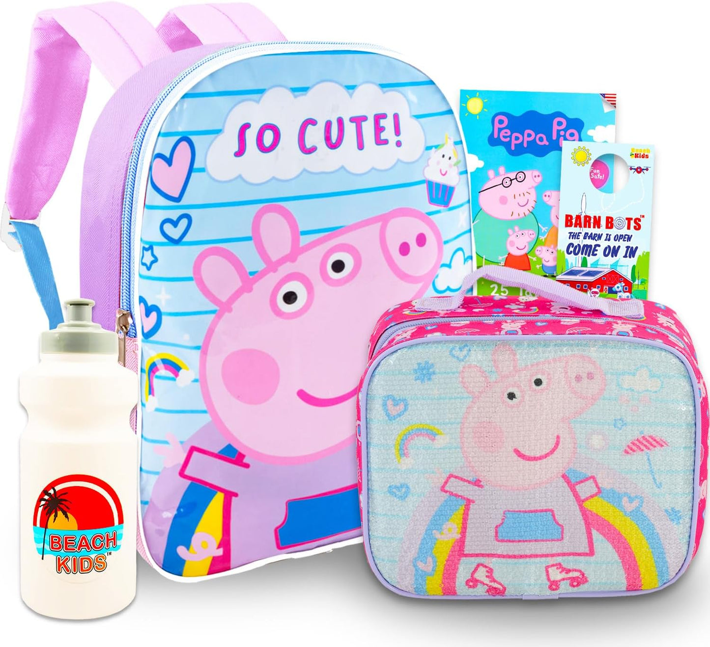 Peppa Pig Mochila con lonchera – Paquete con mochila de 16 pulgadas