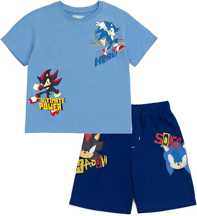 SEGA Sonic the Hedgehog - Conjunto de camiseta y pantalones cortos