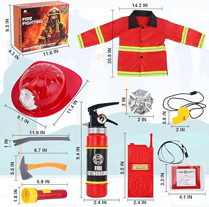 Disfraz de bombero juego de rol