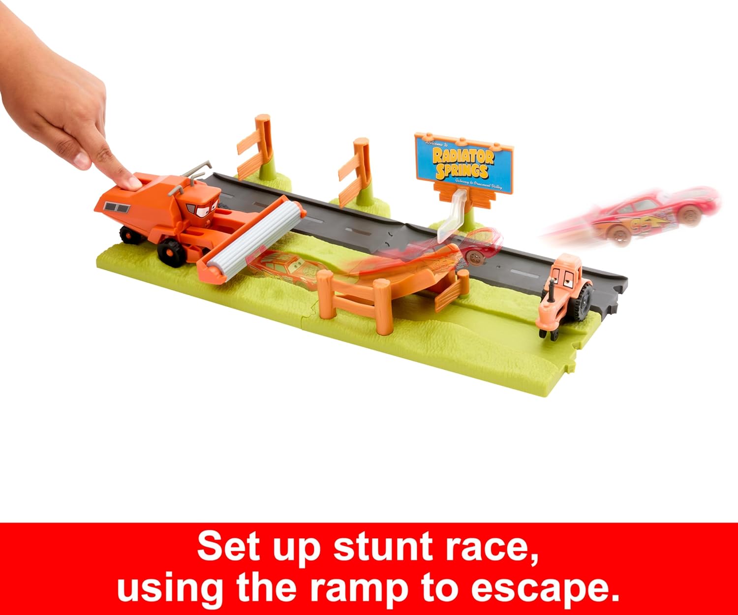 Mattel Disney Pixar Cars Playset con 3 vehículos de juguete y 2 formas de jugar