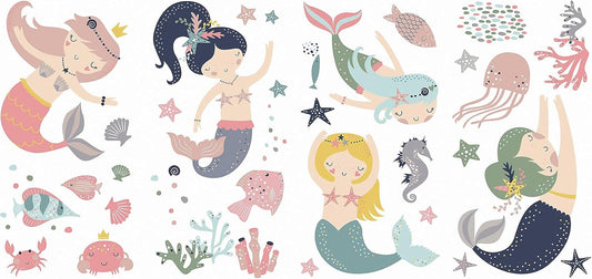 sirenas Calcomanías de pared para despegar y pegar
