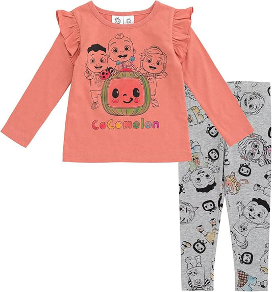 CoComelon JJ Cody Nina - Conjunto de camiseta y leggings