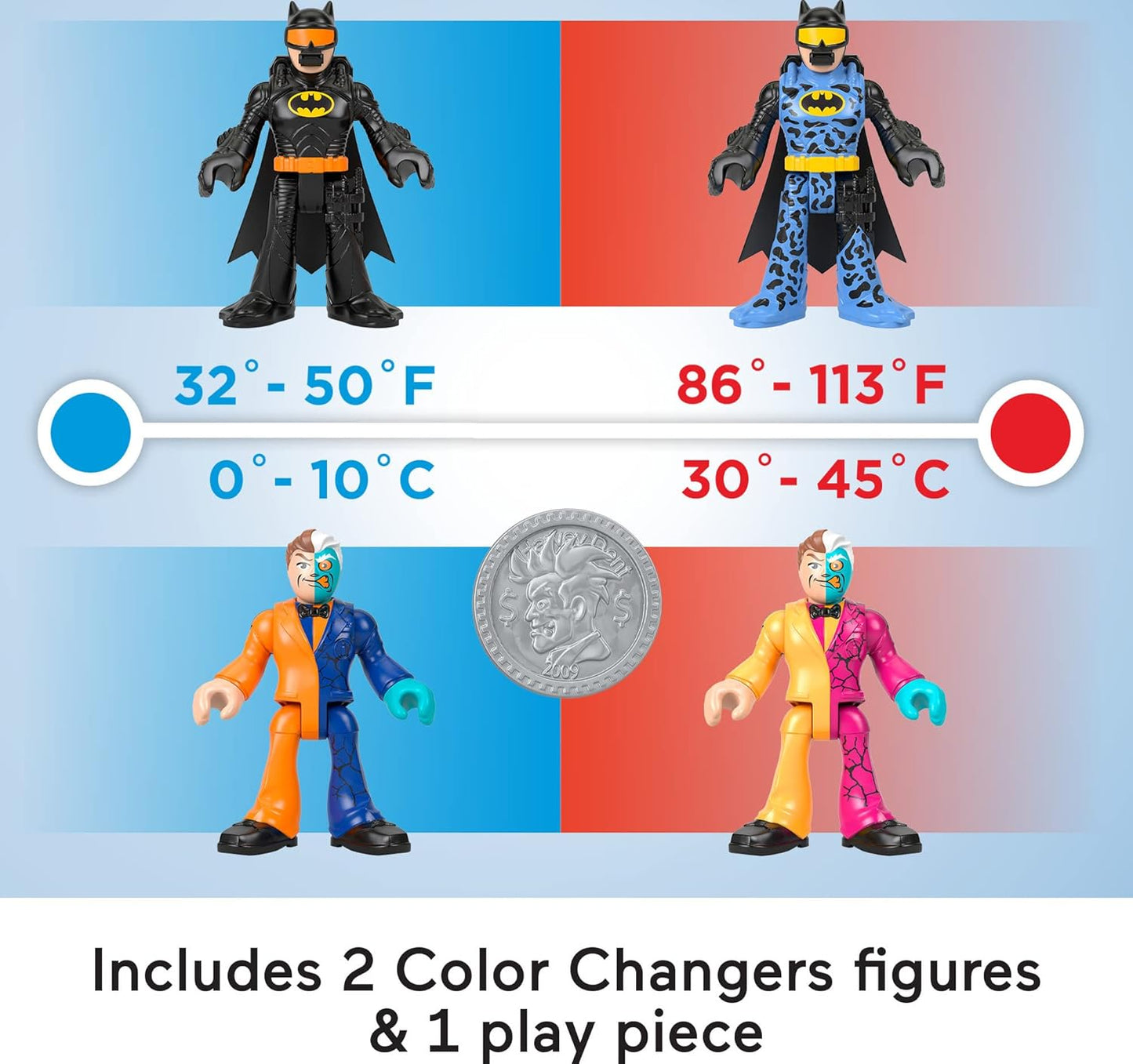 Fisher-Price Imaginext DC Super Friends Batman, figuras cambiantes de color
