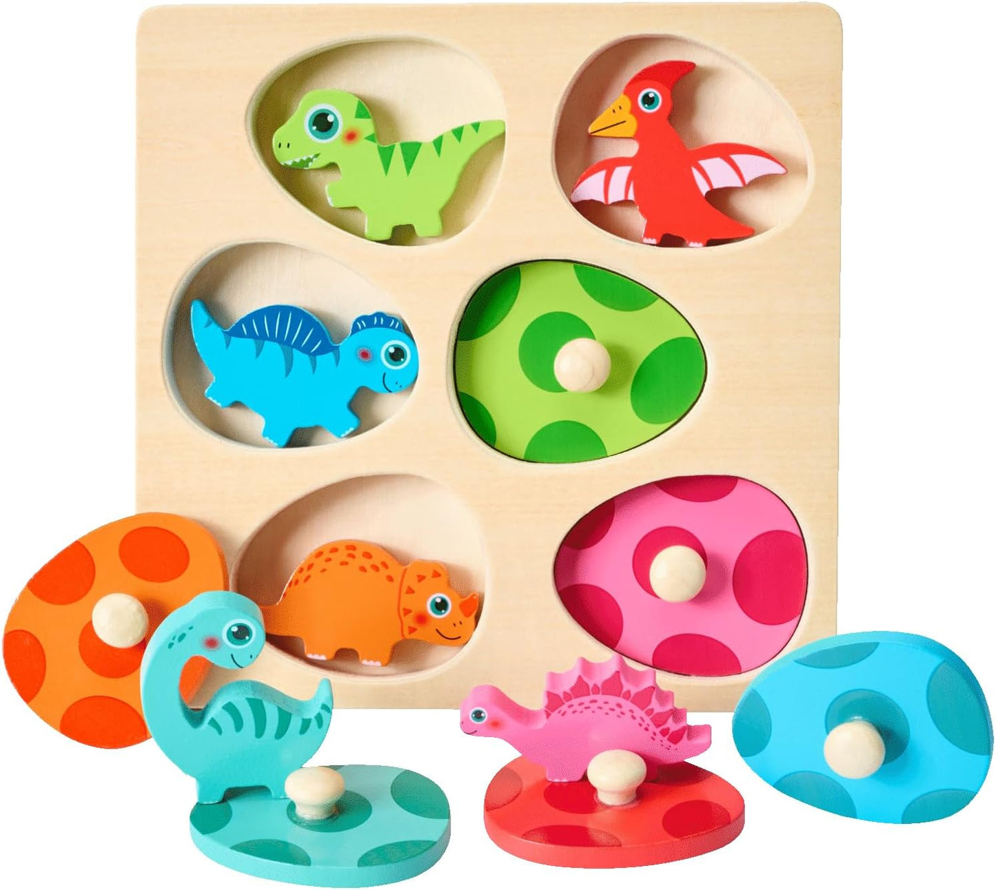 Montessori Mama Montessori Toys - Rompecabezas de madera de doble capa para niños de 1 a 3 años