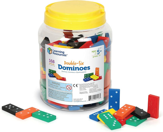 Learning Resources Recursos para el aprendizaje Doble seis Dominó en cubeta