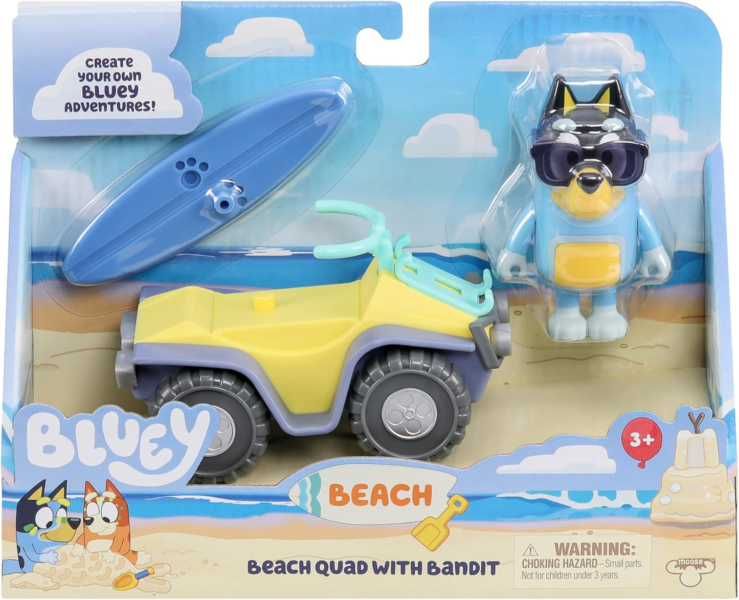 Bluey Paquete de vehículos y figuras de playa 