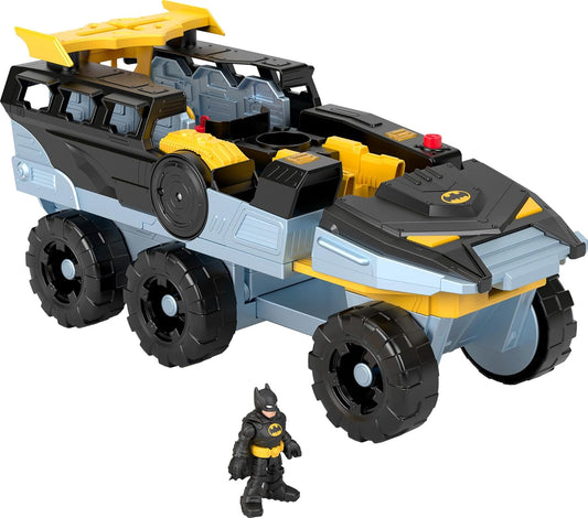 Fisher-Price Imaginext DC Super Friends Batman - Tanque transformable para murciélagos con luces, sonidos y figura