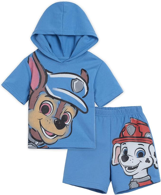 Paw Patrol Sudadera con capucha y pantalones cortos de rizo francés