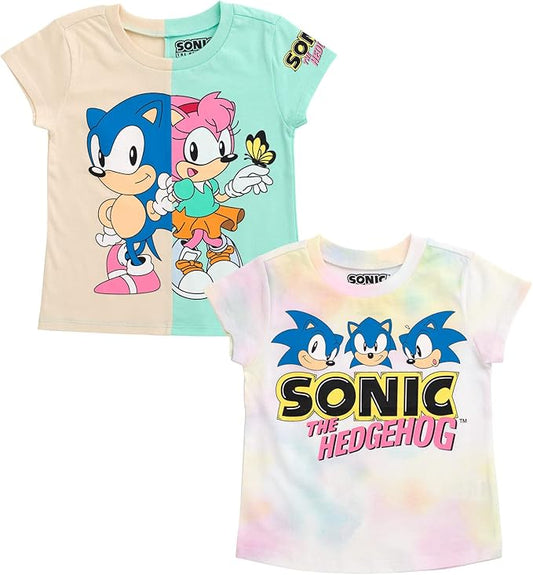 SEGA Sonic the Hedgehog Rosy The Rascal Girls - Paquete de 2 camisetas