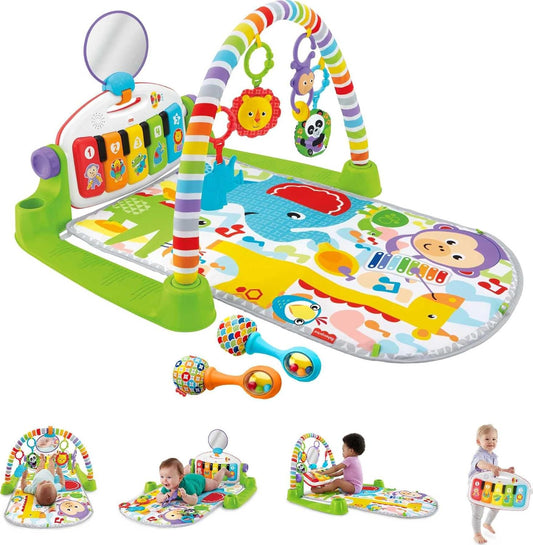 Fisher-Price Juego de juguetes musicales para bebés, piano para gimnasio y gimnasio