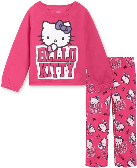 Hello Kitty Conjunto de sudadera corta y pantalones